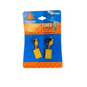 1997 Warner Brothers USPS Looney Tunes Stamp Collection Tweety Bird Earrings‎